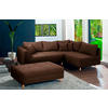 ECKSOFA inkl. Hocker Ariella in Mikrofaser Dunkelbraun  161/231 cm  - Dunkelbraun/Naturfarben, Design, Holz/Textil (161/231cm) - Livetastic