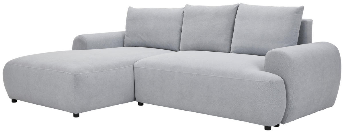 ECKSOFA in Webstoff Grau  - Schwarz/Grau, Modern, Kunststoff/Textil (175/265cm) - MID.YOU