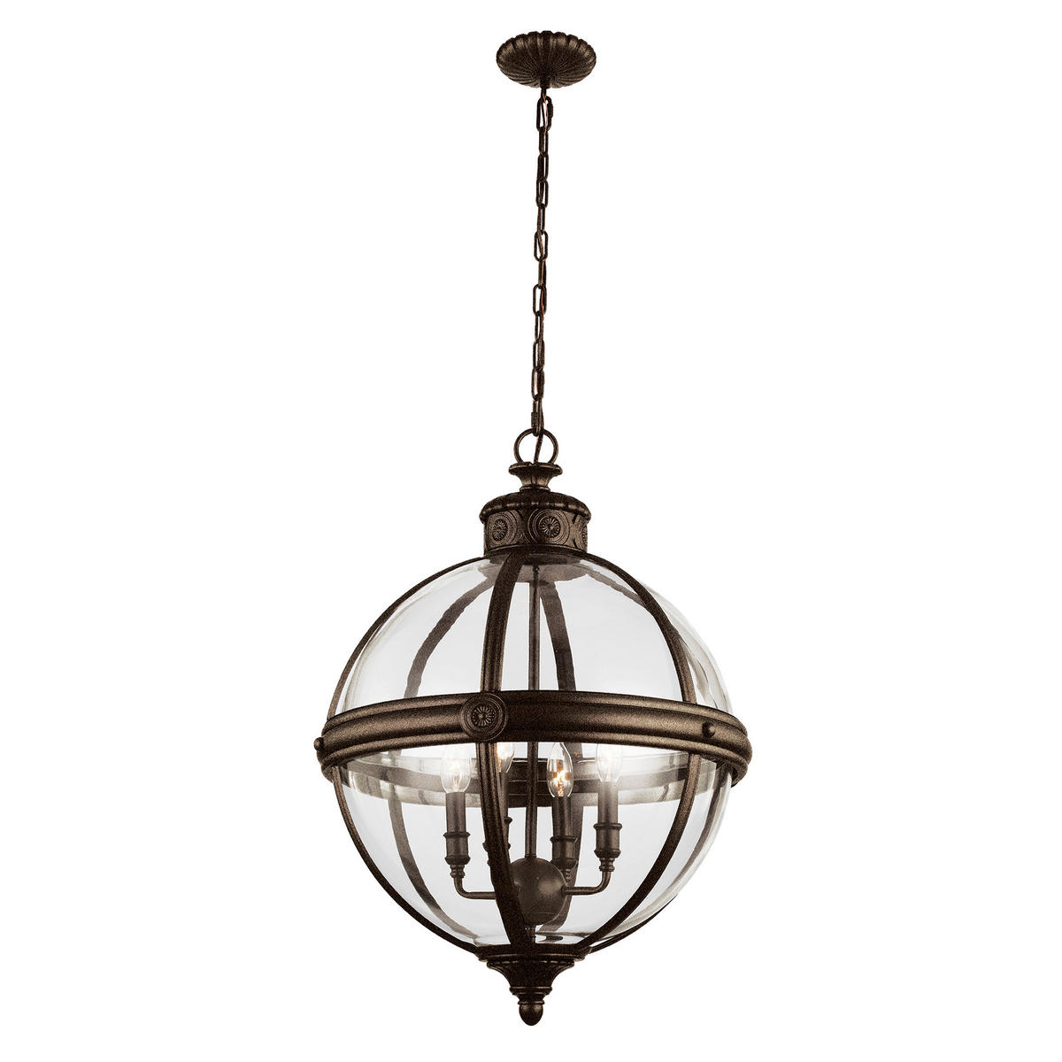 KRONLEUCHTER 49.8/83.2 cm    - Bronzefarben, Konventionell, Glas/Metall (49.8/83.2cm) - Elstead Lighting