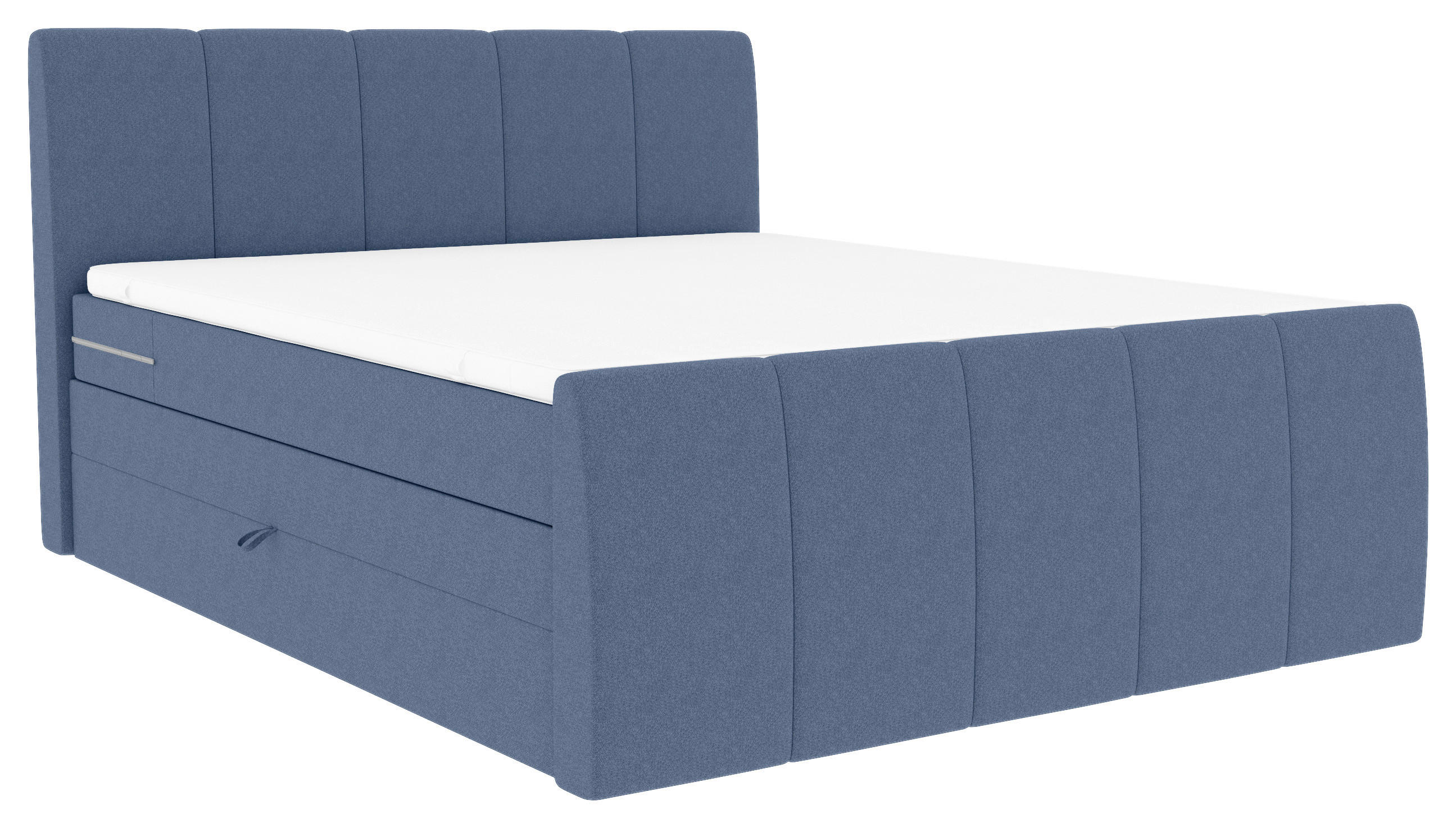 BOXSPRINGBETT 180/200 cm  in Blau  - Blau/Schwarz, KONVENTIONELL, Kunststoff/Textil (180/200cm) - Carryhome
