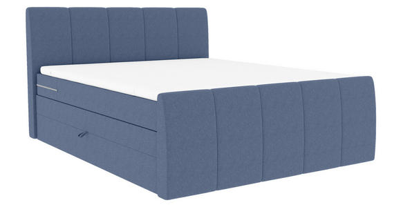 BOXSPRINGBETT 180/200 cm  in Blau  - Blau/Schwarz, KONVENTIONELL, Kunststoff/Textil (180/200cm) - Carryhome