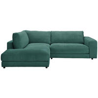 ECKSOFA in Cord Grün  - Schwarz/Grün, Design, Kunststoff/Textil (224/265cm) - Hom`in