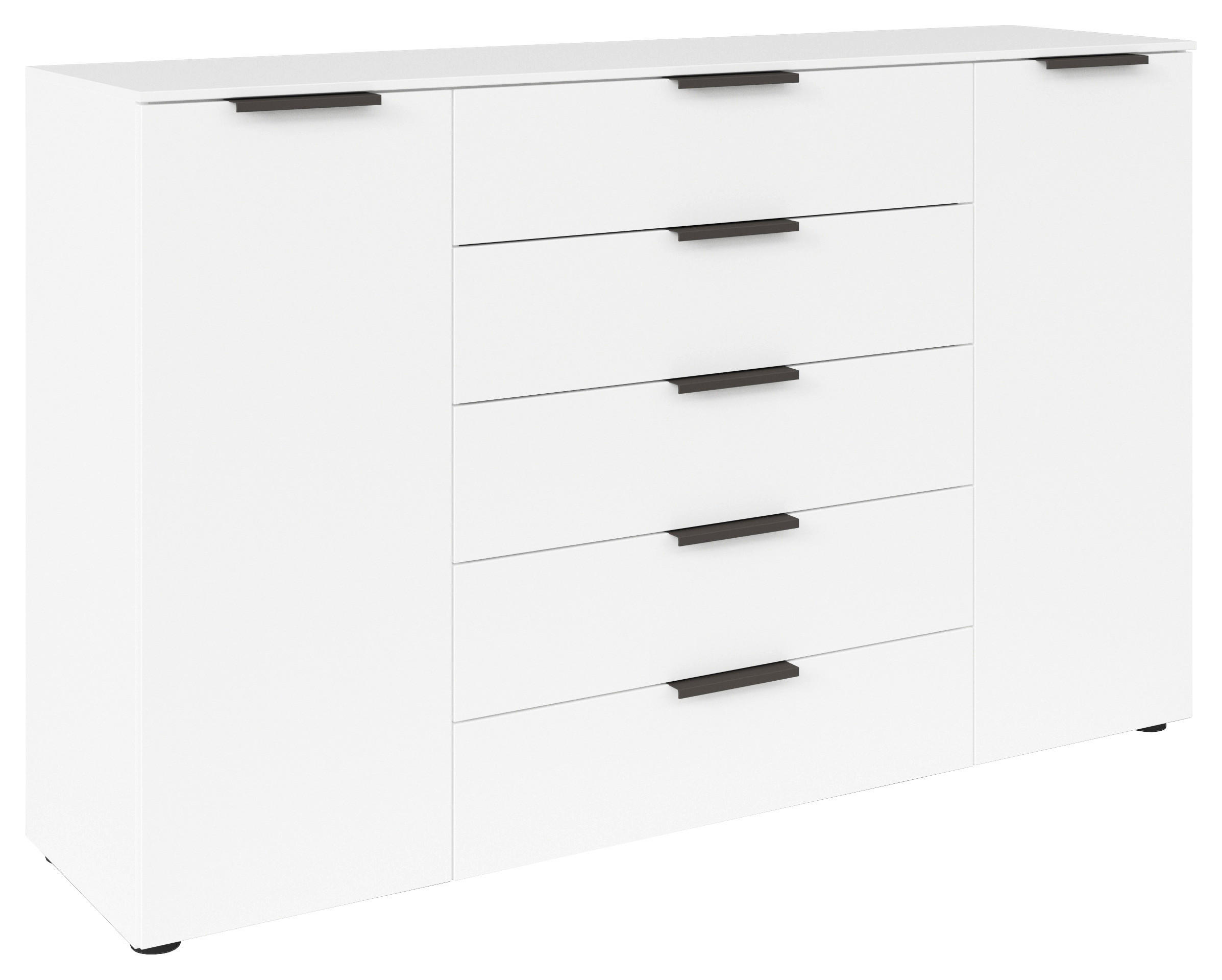 KOMMODE 160/100/42 cm  in Graphitfarben, Weiss  - Weiss/Graphitfarben, Modern, Holzwerkstoff/Kunststoff (160/100/42cm) - Rauch Möbel