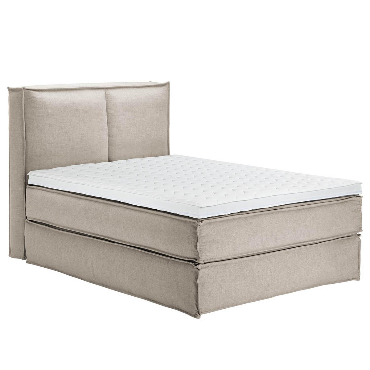 BOXSPRINGBETT 140/220 cm  in Beige  - Beige/Schwarz, Design, Kunststoff/Textil (140/220cm) - home24