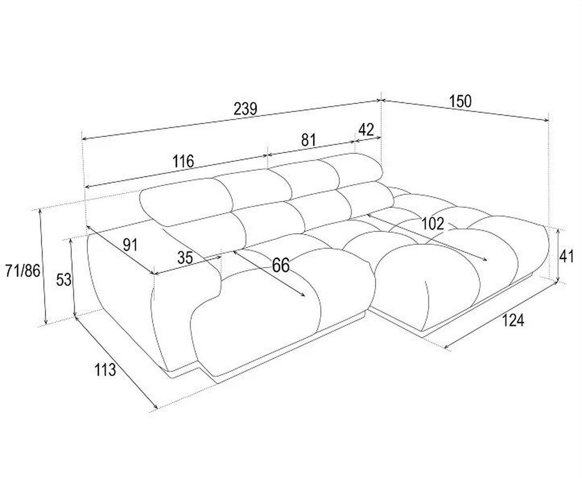 HÖRNSOFFA i flatväv ljusblå  - ljusblå, Modern, textil (239/150cm) - MID.YOU