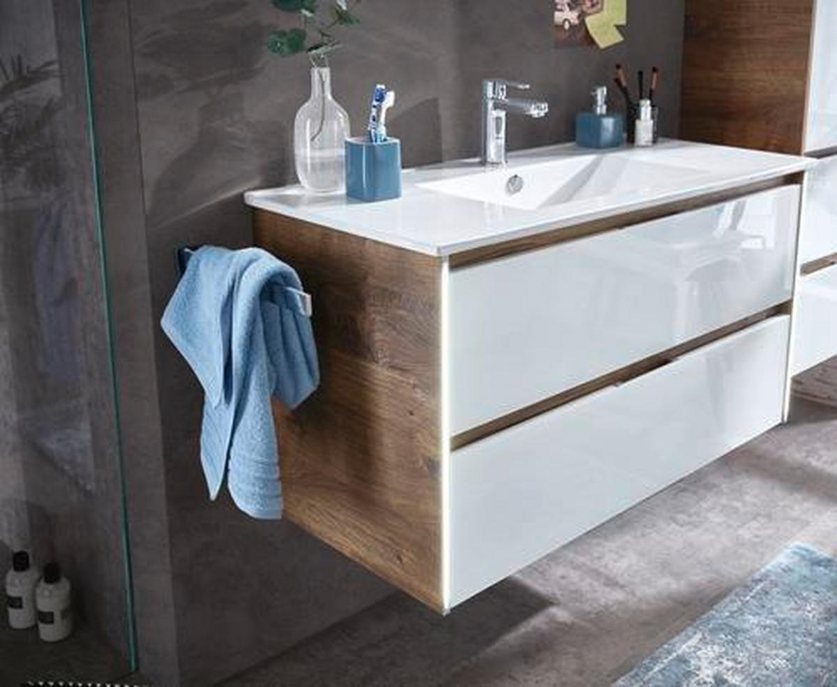 KOUPELNA  - bílá, Design, kompozitní dřevo/keramika (105,5cm) - Sadena