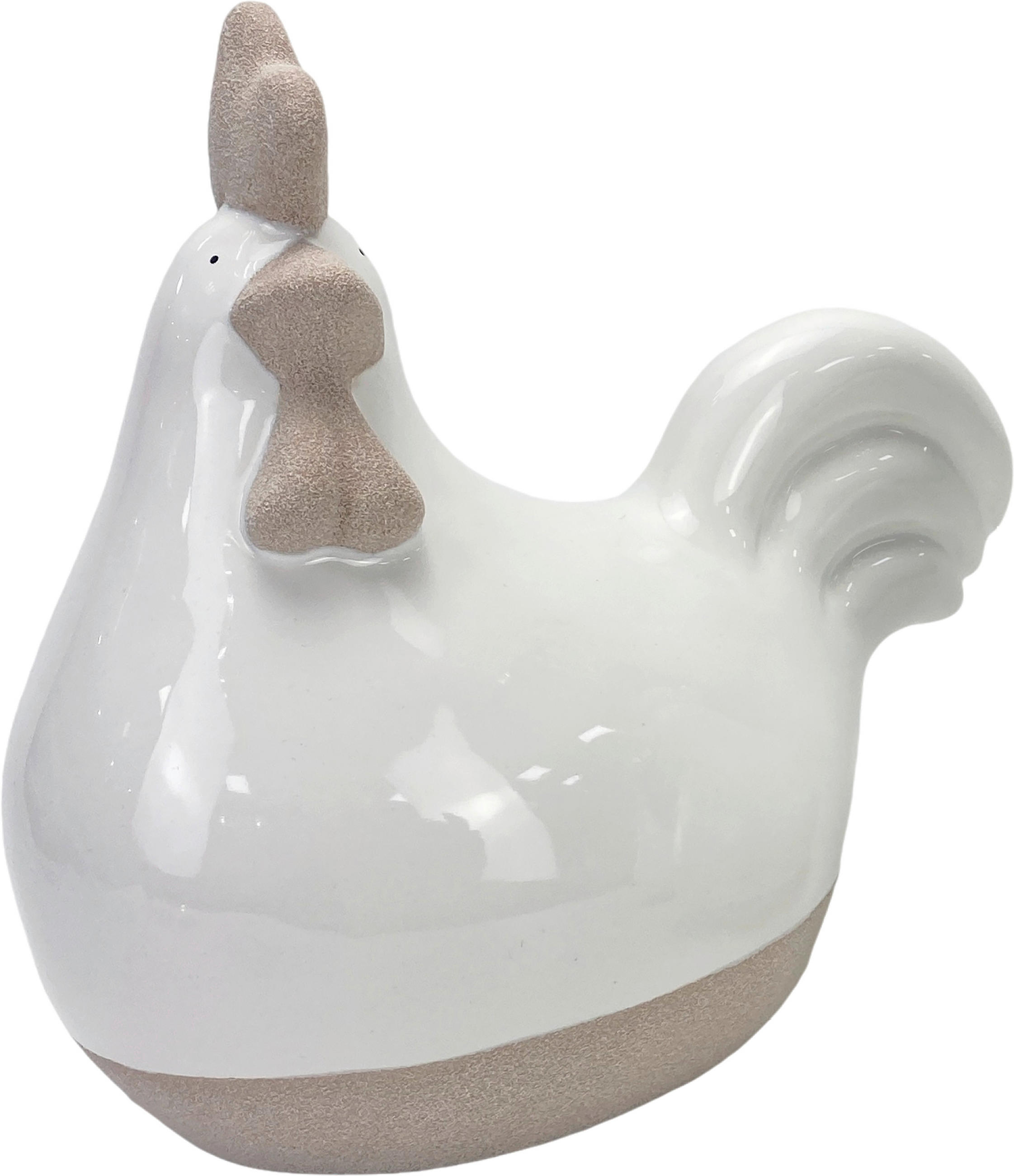 DEKOHUHN   - Sandfarben/Weiß, LIFESTYLE, Keramik (19/12/18,5cm)