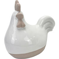 DEKOHUHN   - Sandfarben/Weiß, LIFESTYLE, Keramik (19/12/18,5cm)