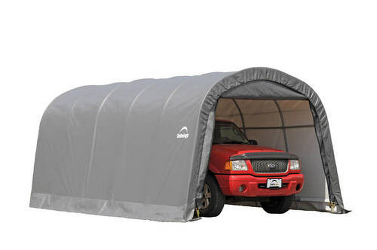 CARPORT 370/240/610 cm Stahl  - Grau, Basics, Kunststoff/Metall (370/240/610cm) - Ambia Garden