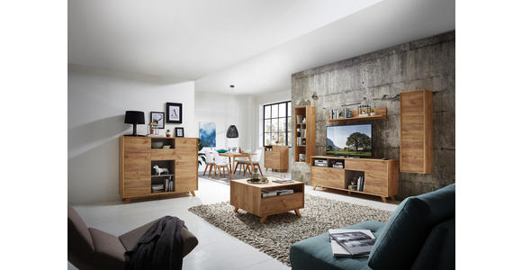 KOMMODE melaminharzbeschichtet Eichefarben - Eichefarben, Design, Holz/Holzwerkstoff (142/120/41cm) - Linea Natura