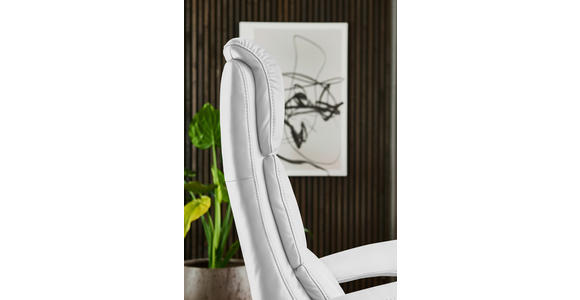 RELAXSESSEL in Leder Weiß  - Edelstahlfarben/Weiß, Design, Leder/Metall (76/119/86cm) - Dieter Knoll