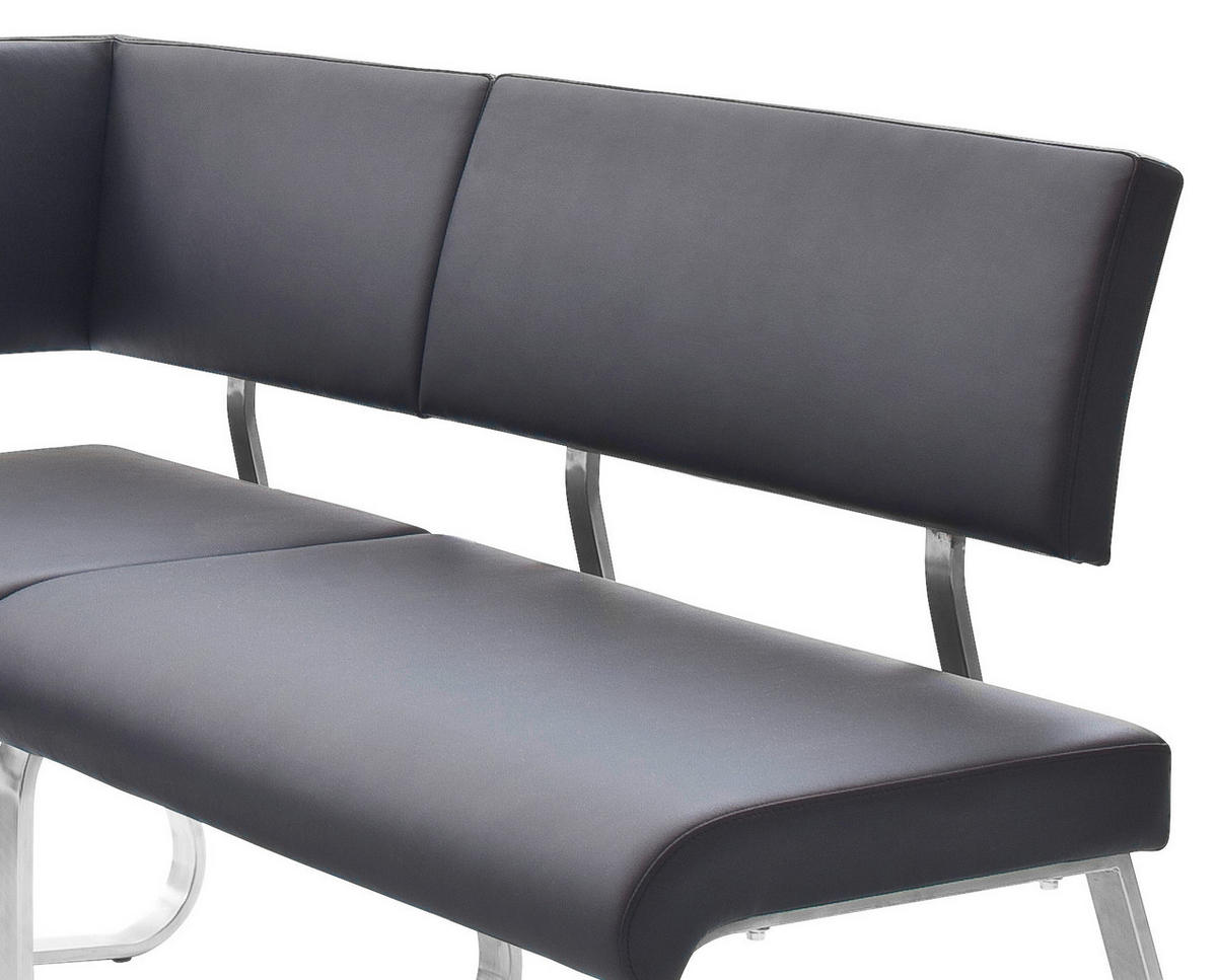 ROHOVÁ LAVICA, čierna, farba ušľachtilej ocele - čierna/farba ušľachtilej ocele, Design, kov/koža (200/150cm) - Livetastic