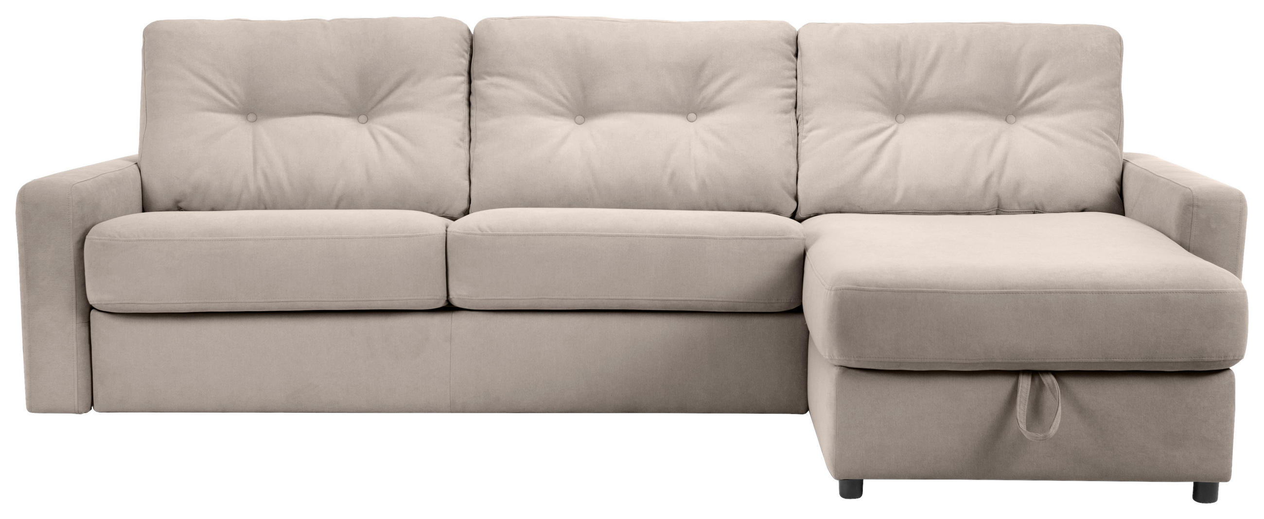 ECKSOFA Hellbraun Webstoff  - Hellbraun/Schwarz, KONVENTIONELL, Kunststoff/Textil (270/160cm) - Carryhome
