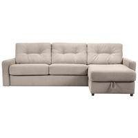 ECKSOFA Hellbraun Webstoff  - Hellbraun/Schwarz, KONVENTIONELL, Kunststoff/Textil (270/160cm) - Carryhome