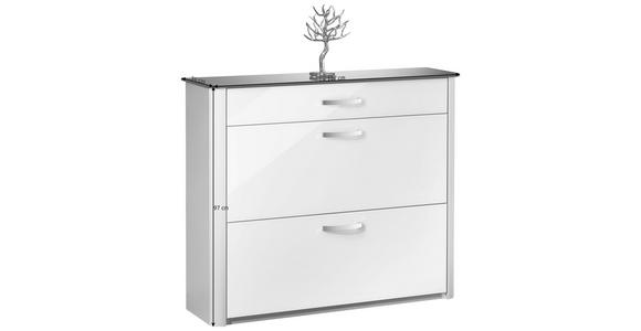 SCHUHSCHRANK 117/97/35 cm - Chromfarben/Silberfarben, Design, Glas/Holzwerkstoff (117/97/35cm) - Moderano