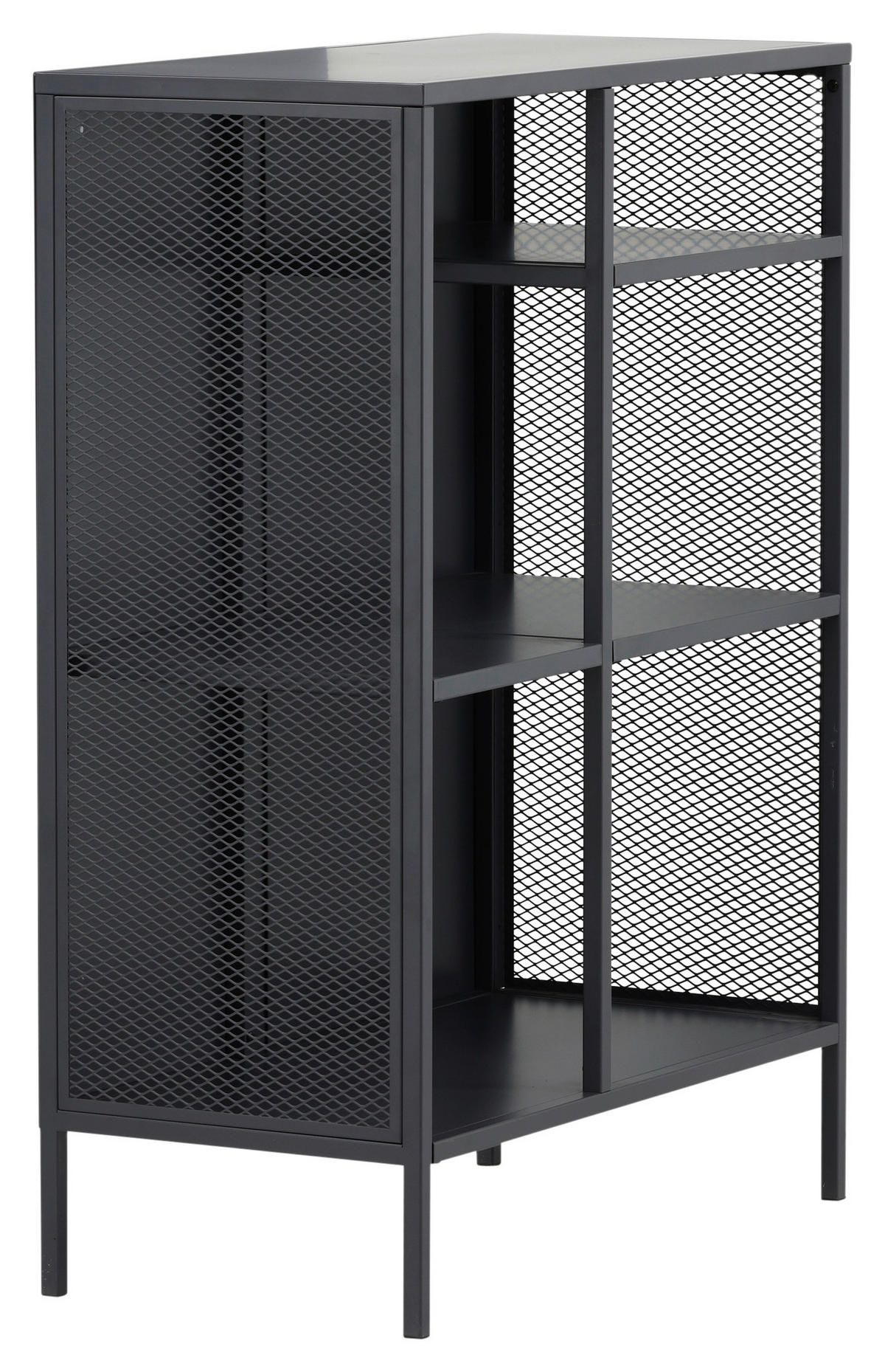 BÜCHERWAND Grau  - Dunkelgrau/Grau, Design, Metall (80/110/40cm) - Livetastic