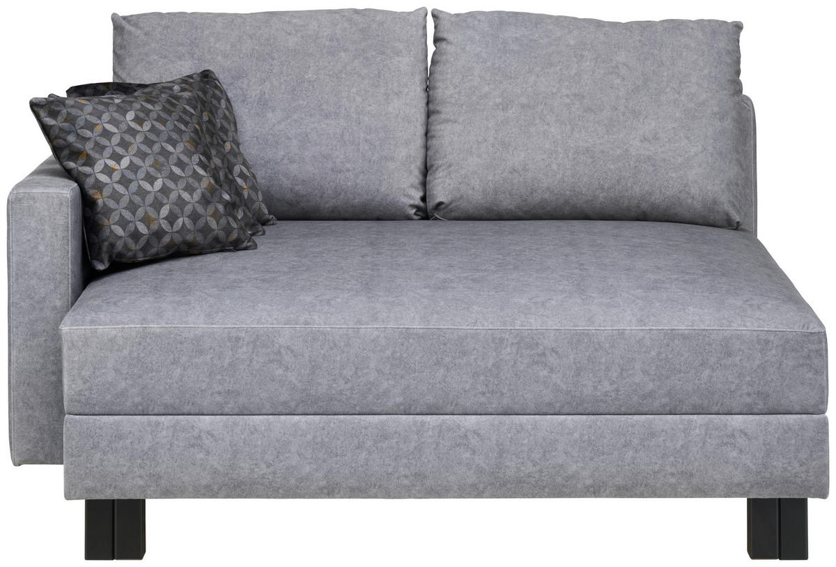 LIEGE in Velours Grau  - Eiche dunkel/Grau, MODERN, Holz/Textil (137/72/155cm) - Joka