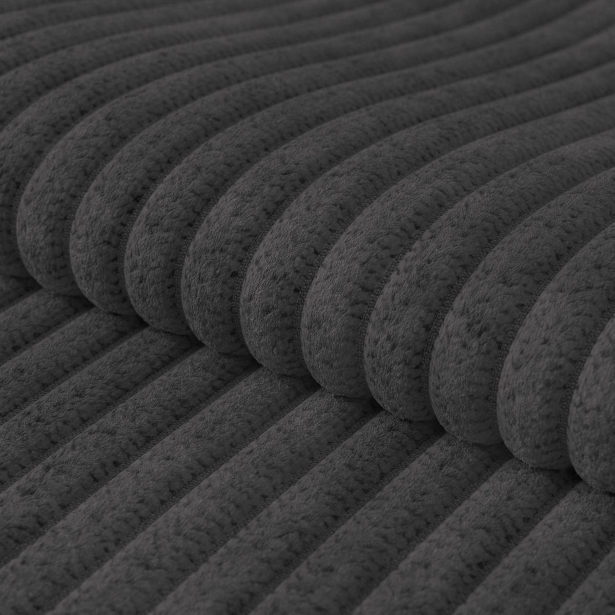ECKSOFA Schwarz Chenille  - Chromfarben/Schwarz, KONVENTIONELL, Textil/Metall (234/312cm) - Livetastic