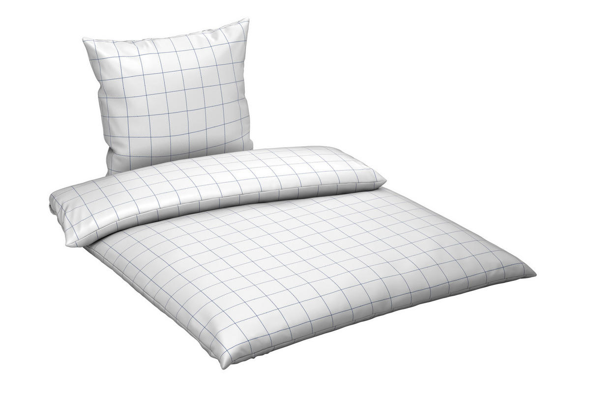 BETTWÄSCHE Satin 200/200 cm  - Blau/Weiß, Design, Textil (200/200cm) - Novel