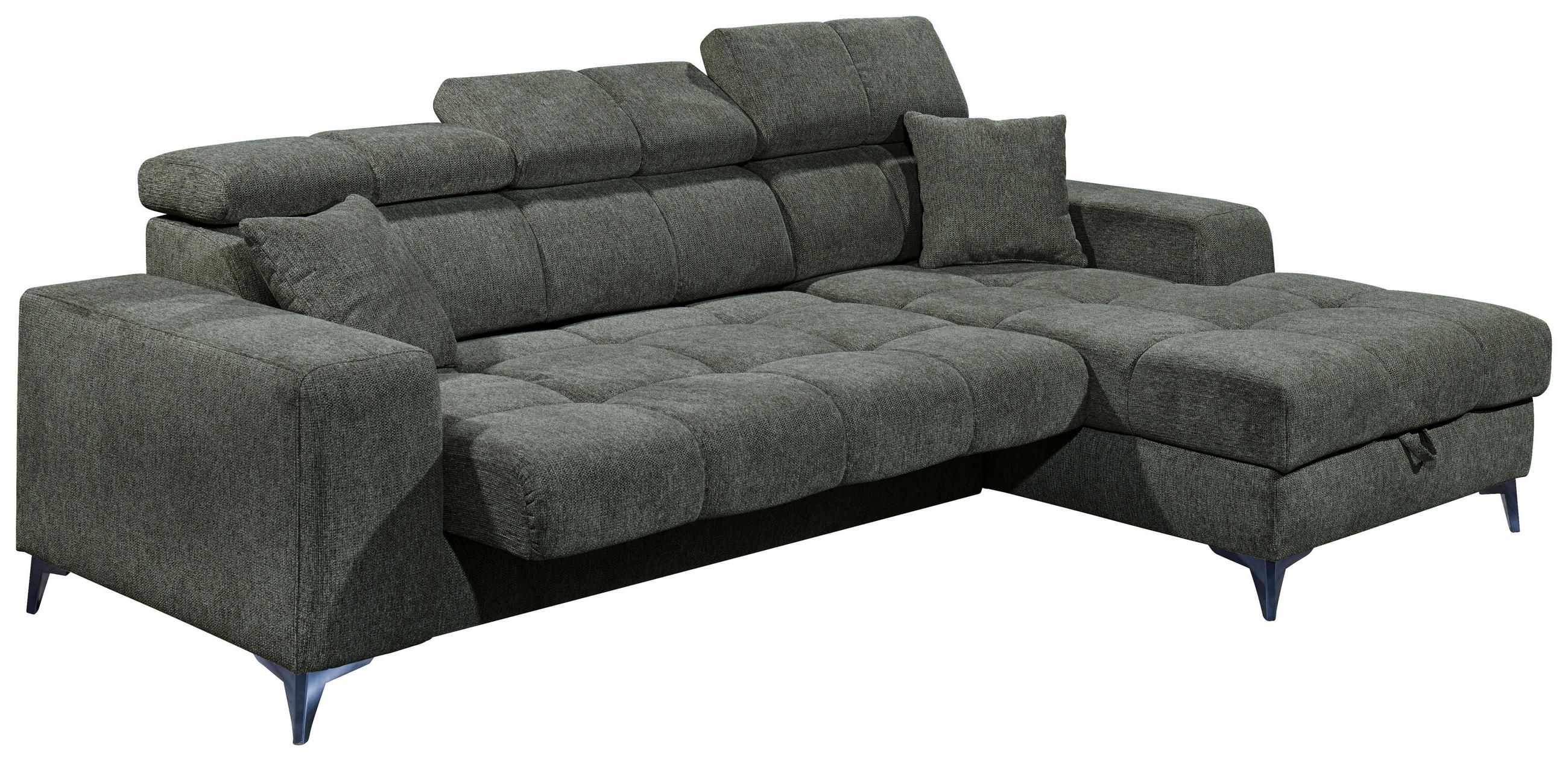 KUTNA GARNITURA tekstil  tamno zelena   - tamno zelena/crna, Konvencionalno, tekstil/plastika (268/172cm) - MID.YOU