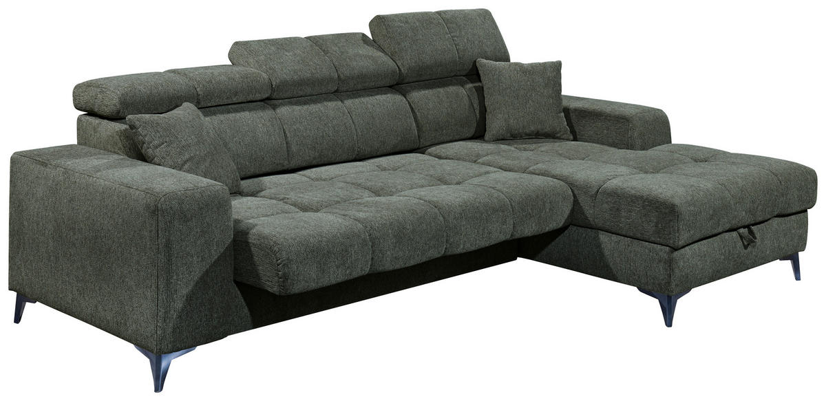 KUTNA GARNITURA tekstil  tamno zelena   - tamno zelena/crna, Konvencionalno, tekstil/plastika (268/172cm) - MID.YOU