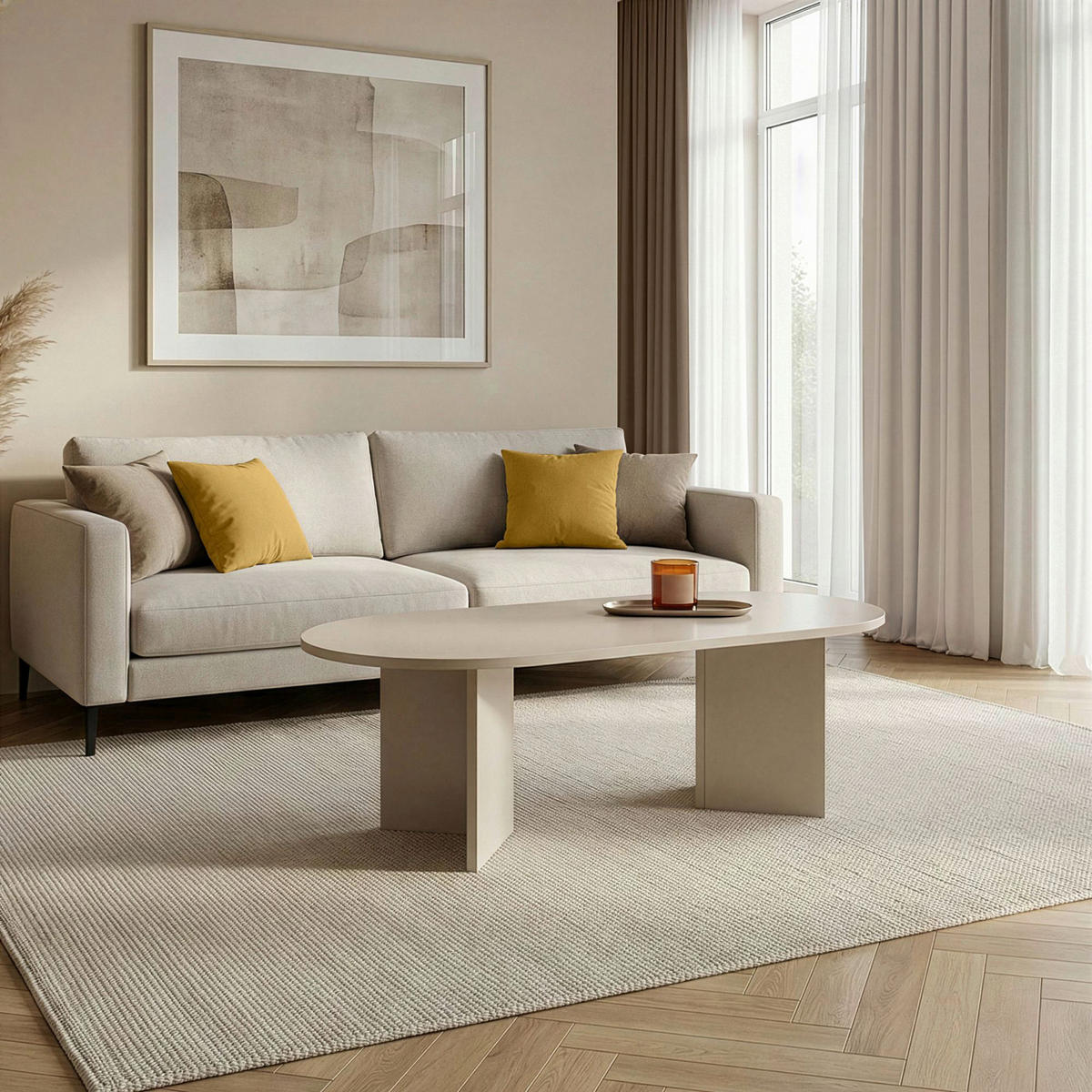 COUCHTISCH Creme  - Creme, Design, Holzwerkstoff (119/40/60cm) - MID.YOU