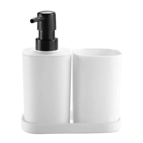 SET KUPATILSKIH POTREPŠTINA - bela, Osnovno, plastika (8/12cm) - Homeware