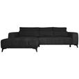 ECKSOFA  in Chenille Schwarz  222/279 cm  - Schwarz, KONVENTIONELL, Kunststoff/Textil (222/279cm) - Hom`in
