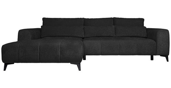 ECKSOFA  in Chenille Schwarz  222/279 cm  - Schwarz, KONVENTIONELL, Kunststoff/Textil (222/279cm) - Hom`in