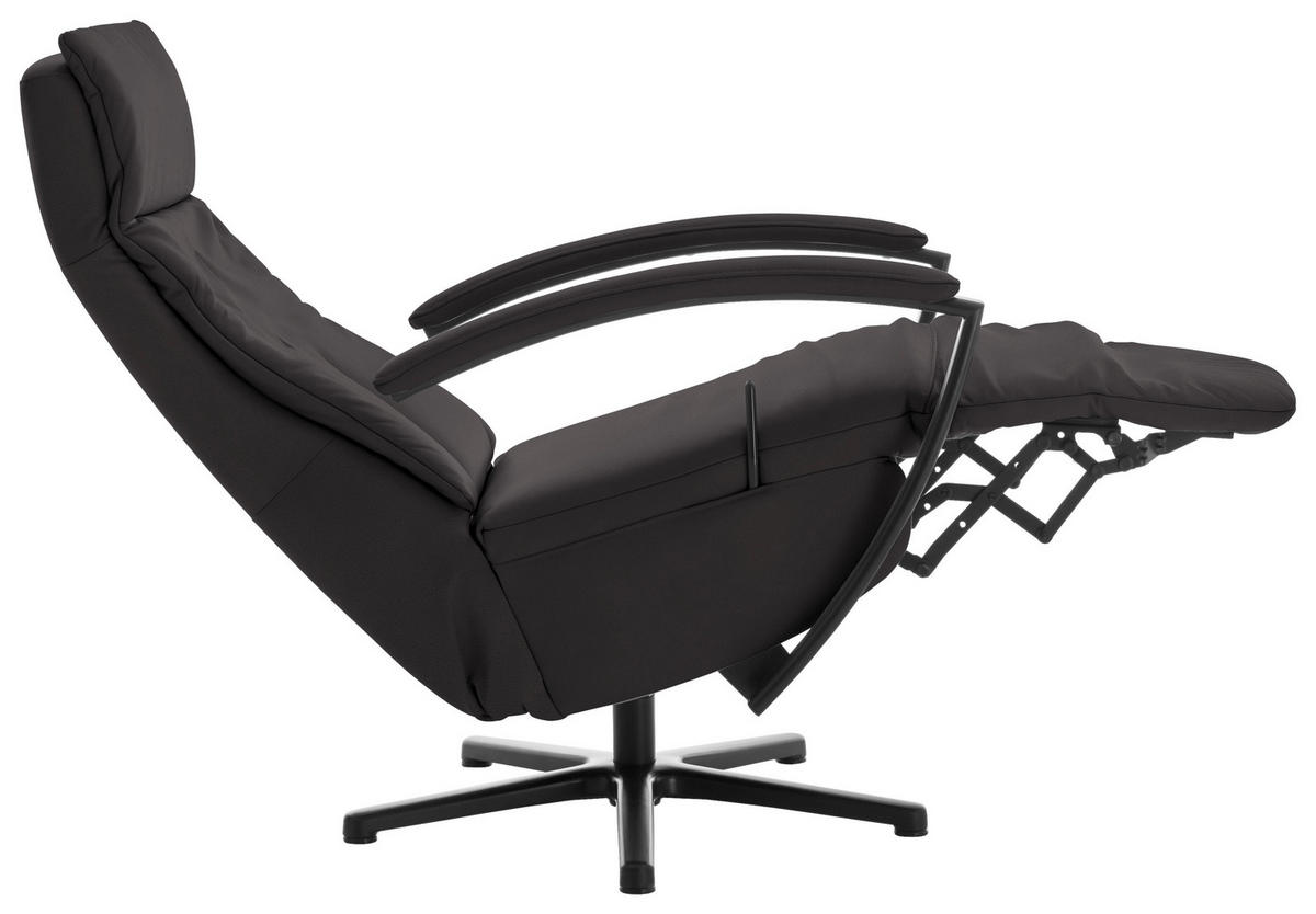 RELAXSESSEL in Leder Dunkelbraun  - Dunkelbraun/Schwarz, Design, Leder/Metall (76/112/83cm) - Beldomo Speed