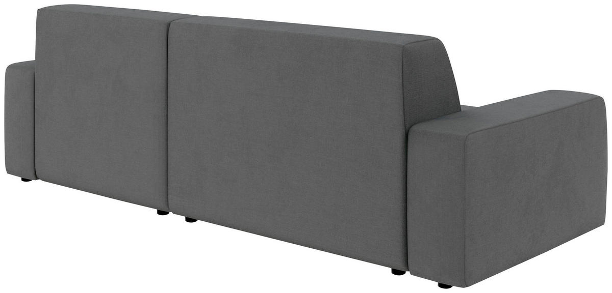 ECKSOFA in Struktur Anthrazit  - Anthrazit/Schwarz, Modern, Kunststoff/Textil (246/162cm) - Trendmanufaktur