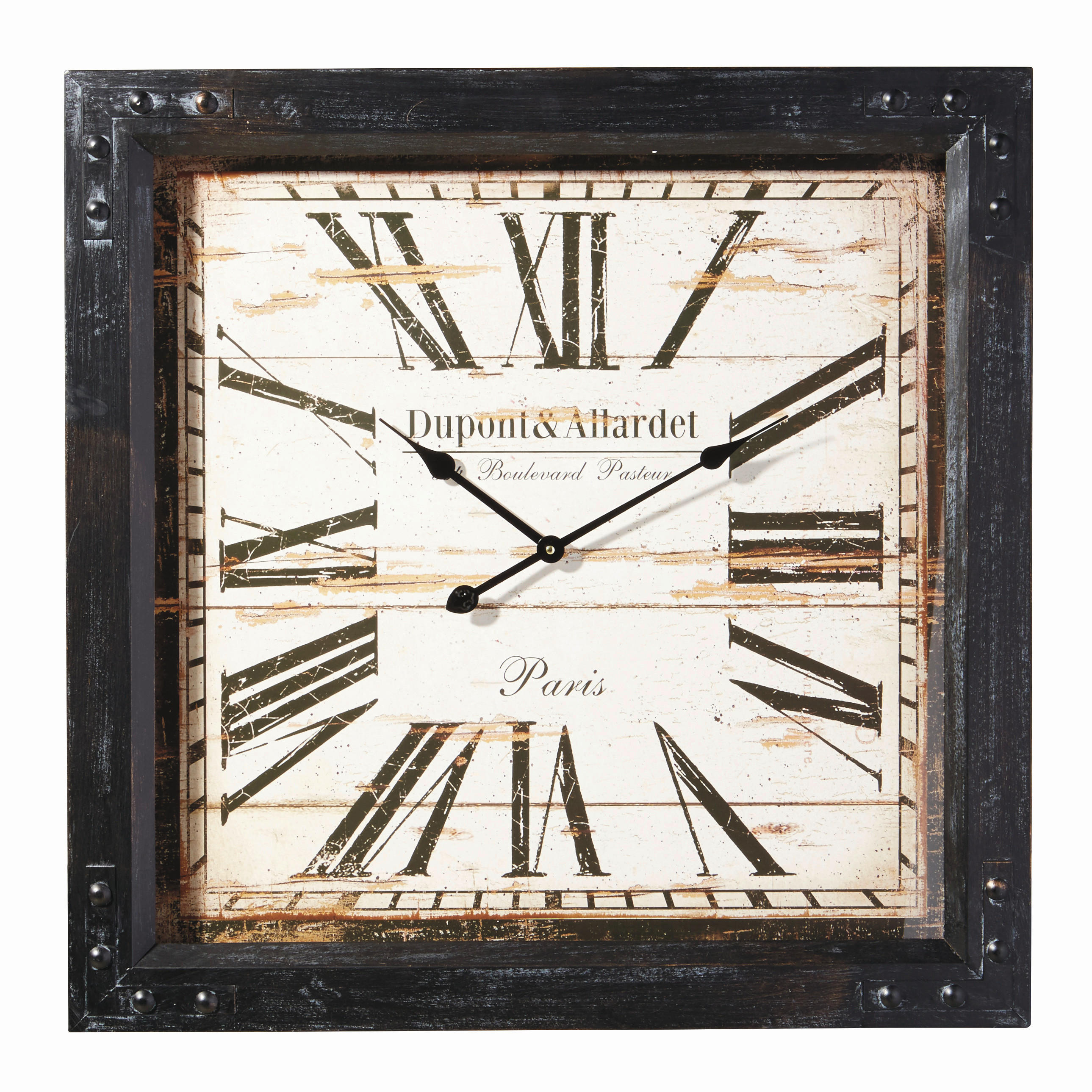 WANDUHR Schwarz  - Schwarz, Basics, Glas/Holz (80/80cm) - Ambia Home