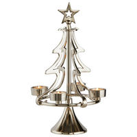 TEELICHTHALTER - Silberfarben, Trend, Metall (20/40/20cm) - X-Mas