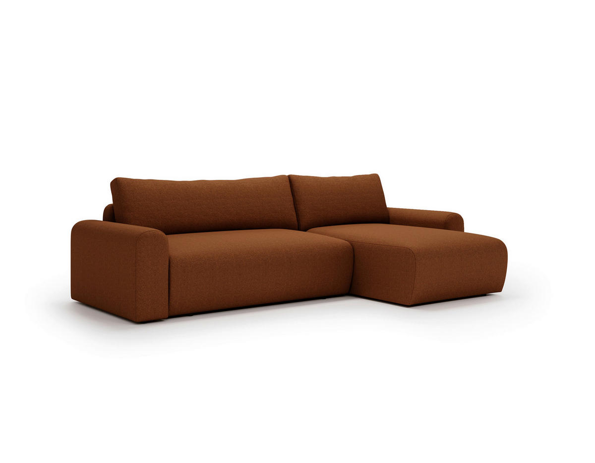 ECKSOFA Rostfarben  - Rostfarben/Creme, Design, Kunststoff/Textil (246/150cm) - Livetastic