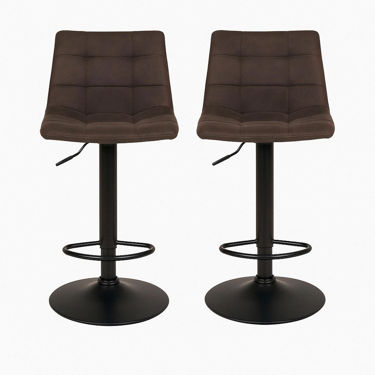 BARHOCKER-SET Dunkelgrau  - Dunkelgrau/Schwarz, MODERN, Textil/Metall (43/88-108/45cm) - MID.YOU