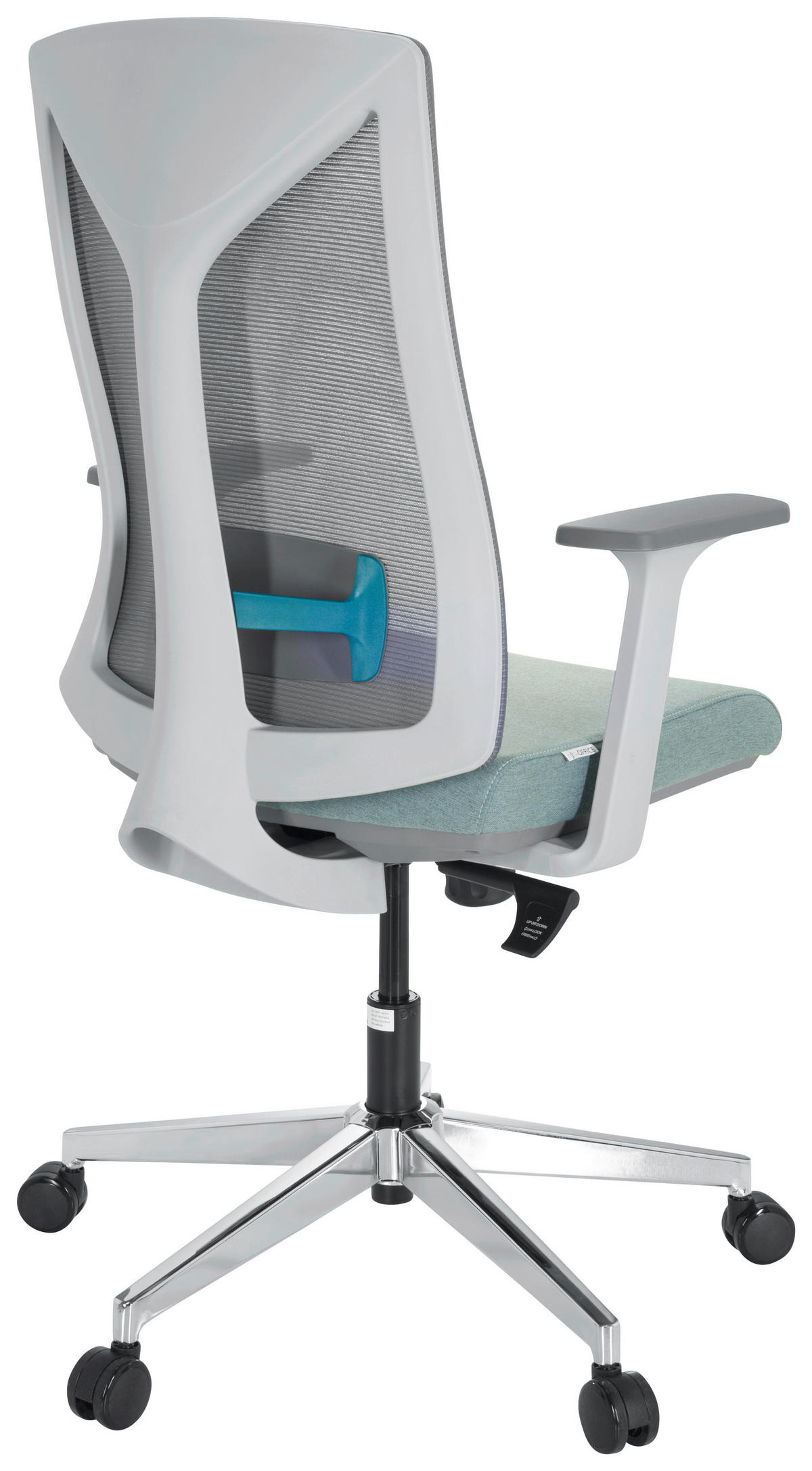 OTOČNÁ ŽIDLE, síťovina, plochá tkanina, šedá, bílá, mátově zelená - šedá/bílá, Moderní, kov/textil (63/116/66cm) - MID.YOU