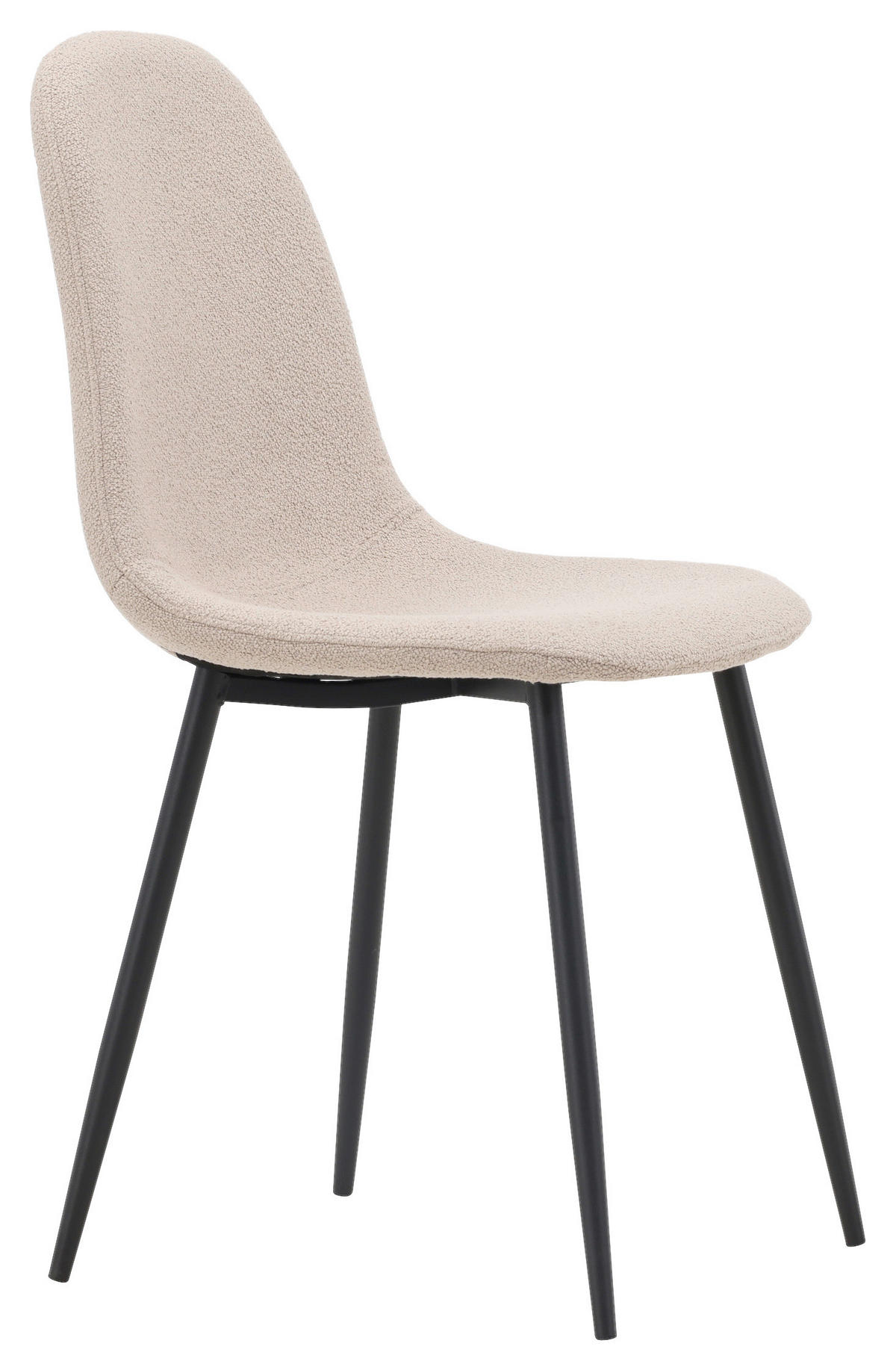STOLSET 2 styck stål bouclé  - beige/svart, Design, metall/textil (45/90/52cm) - Livetastic