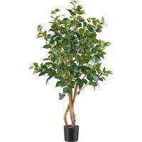 KUNSTPFLANZE Ficus Benjamina 110 cm  - Schwarz/Braun, Design, Kunststoff (110cm) - P & B