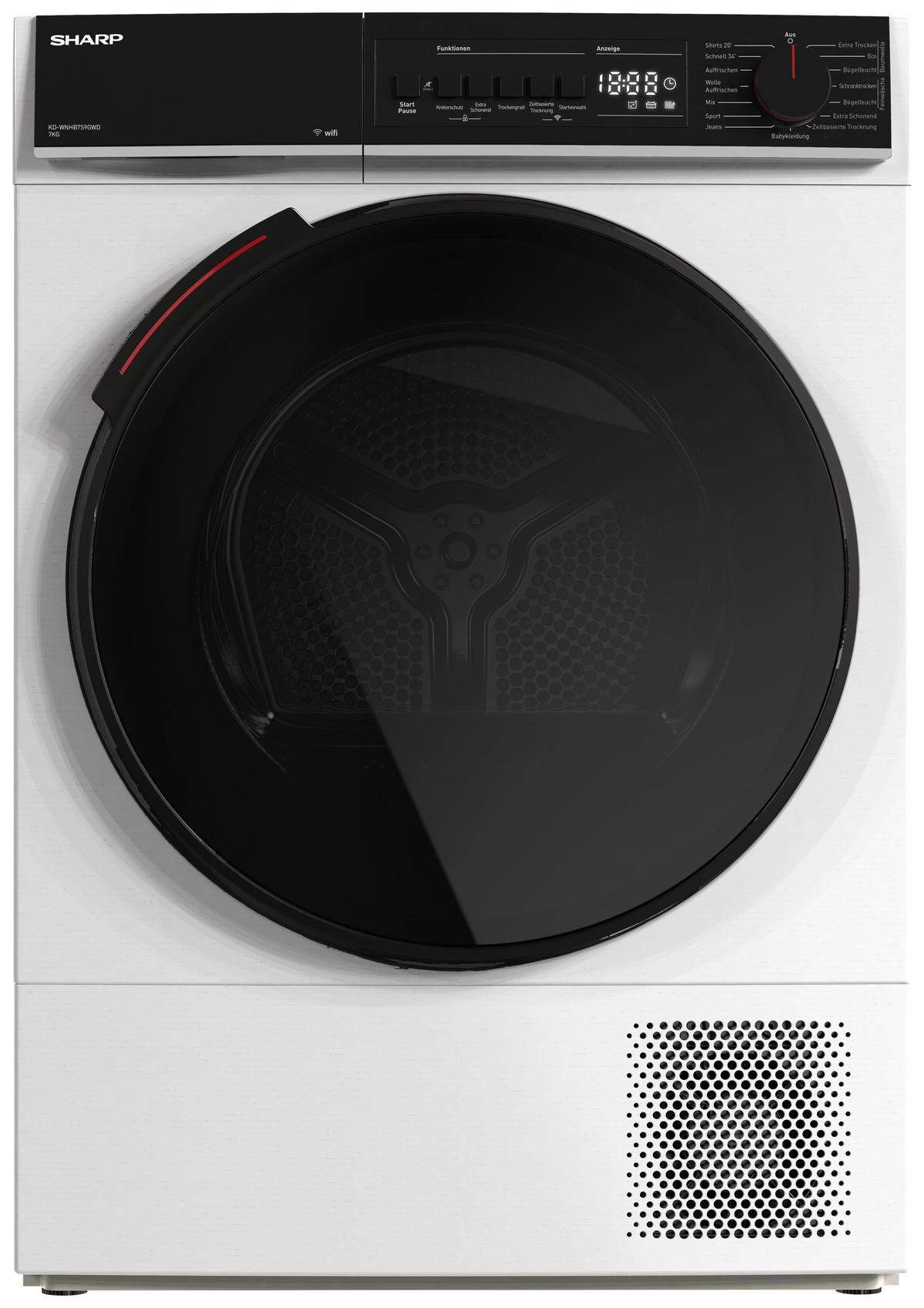 TROCKNER KD-WNHB7S9GWD-DE  - Weiß, Basics, Glas/Kunststoff (59.6/84.5/60.9cm) - Sharp