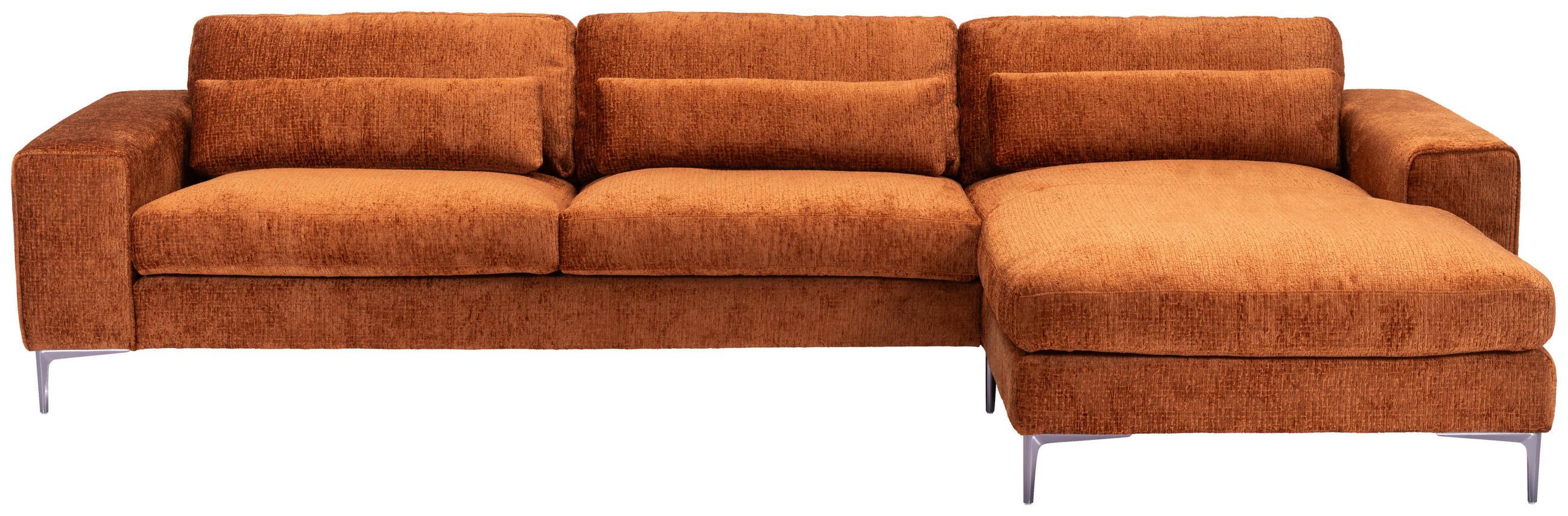 SOFFA i chenille kopparfärgad  - stålfärgad/kopparfärgad, Klassisk, metall/trä (360/80/190cm) - Welnova