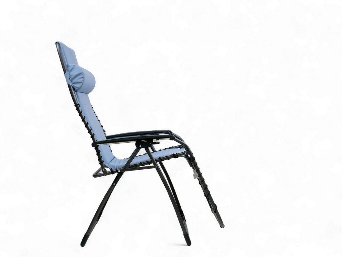 GARTEN-RELAXSESSEL 66/120/65 cm  - Blau/Anthrazit, Basics, Textil/Metall (66/120/65cm)