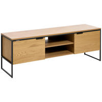 LOWBOARD Eichefarben  155/50/45 cm  - Eichefarben/Schwarz, Design, Holzwerkstoff/Metall (155/50/45cm) - Lomoco