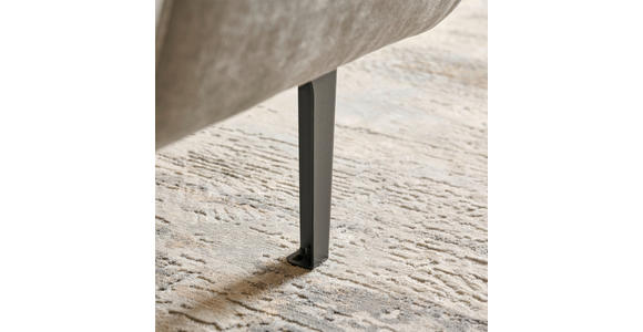 ECKSOFA inkl. Funktionen Grau Chenille  - Schwarz/Grau, Design, Textil/Metall (311/167cm) - Xora