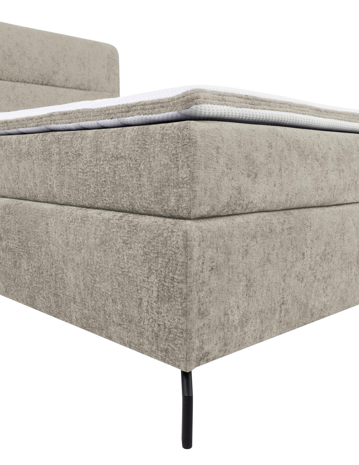 BOXSPRINGBETT 160/200 cm  in Hellgrau  - Hellgrau/Schwarz, Design, Textil/Metall (160/200cm) - Esposa