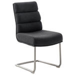 SCHWINGSTUHL  in Edelstahl Webstoff  - Edelstahlfarben/Anthrazit, Design, Textil/Metall (47/90/64cm) - Dieter Knoll