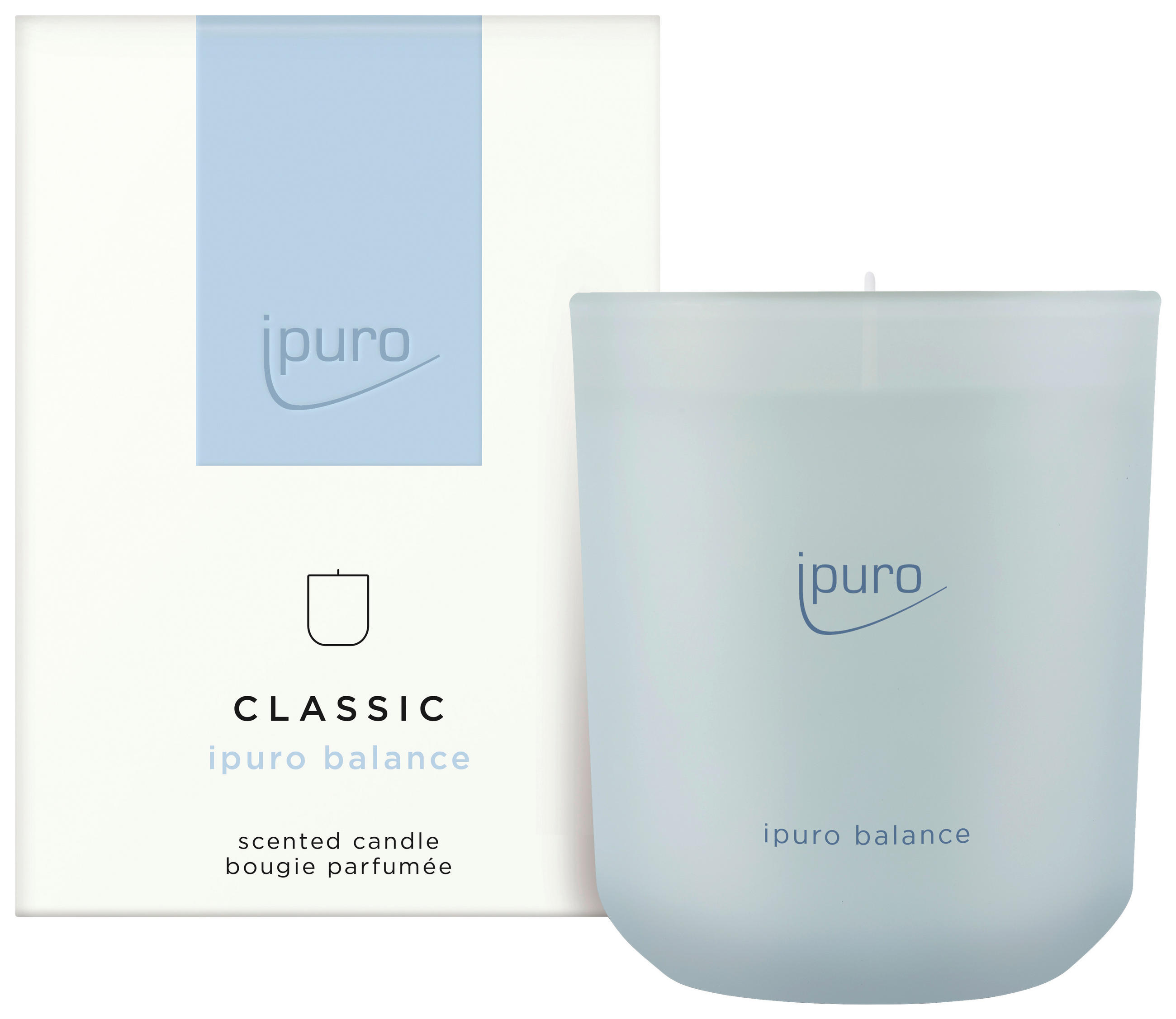 LJUS I GLAS  - blå, Basics, glas (9/9/11,5cm) - Ipuro