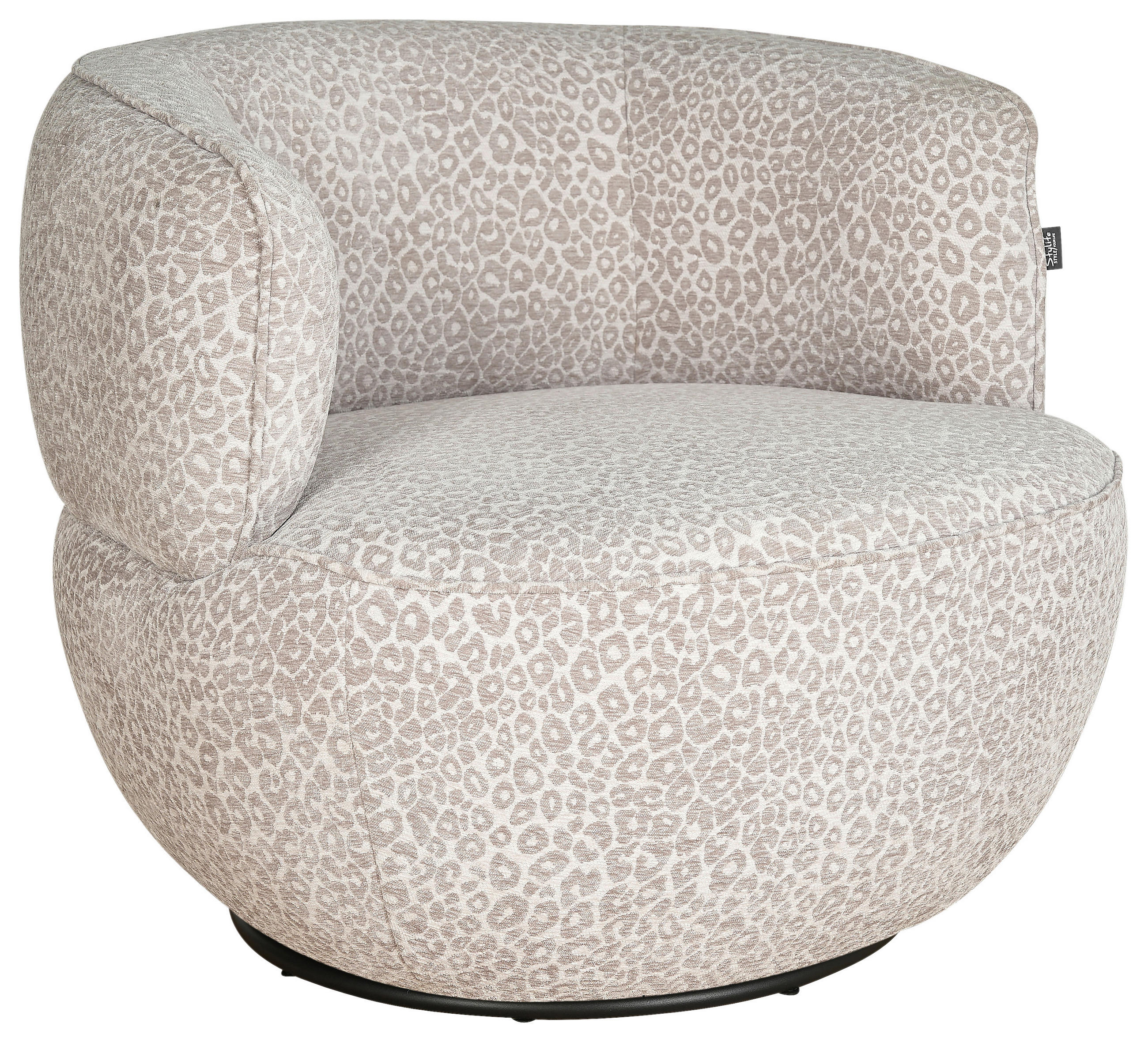 SESSEL in Webstoff Schwarz, Beige  - Beige/Schwarz, Design, Textil/Metall (82/68/81cm) - Stylife
