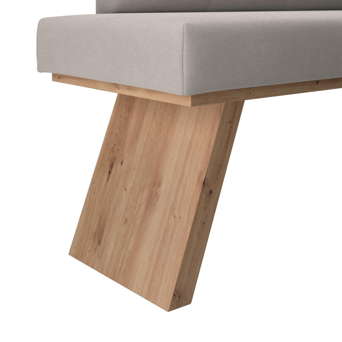 ECKBANK 185/150 cm Webstoff Weiß   - Eichefarben/Weiß, KONVENTIONELL, Textil (185/150cm) - Livetastic