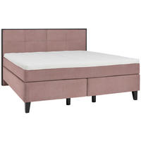 BOXSPRINGBETT 200/200 cm  in Rosa  - Schwarz/Rosa, Design, Holz/Textil (200/200cm) - Hom`in