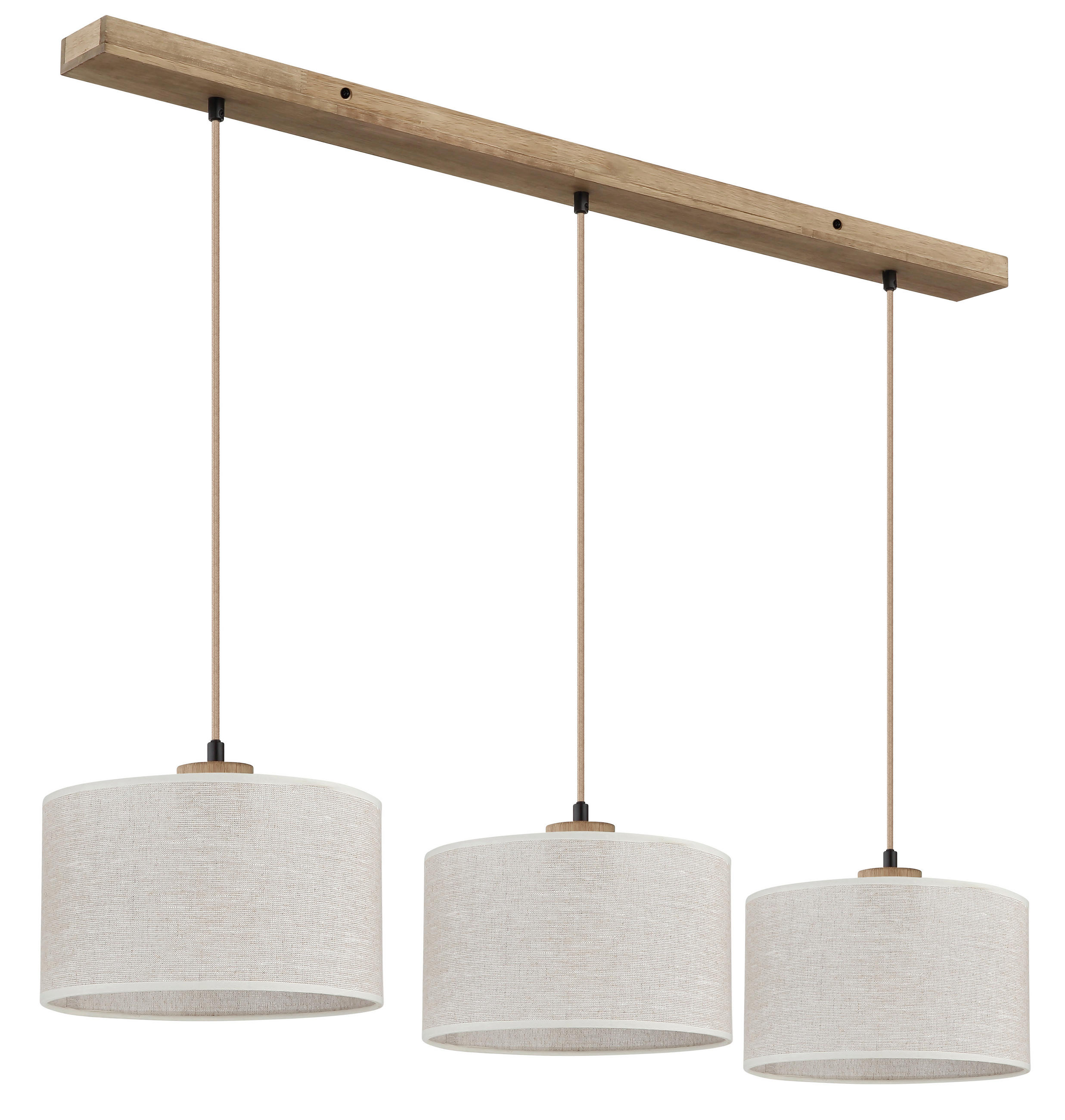 HÄNGELEUCHTE Jule 100/25 cm  - Beige/Braun, Design, Holz/Kunststoff (100/25cm) - Globo